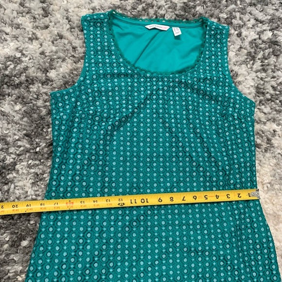 Isaac Mizrahi Green Petite Engineered Bi-Color Lace Midi Dress Size M/P - Picture 9 of 16